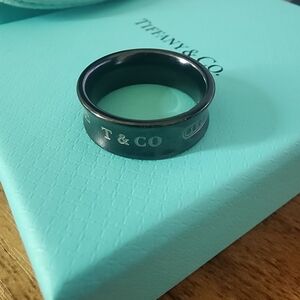 Tiffany & Co Titanium 1837 ring sz 7 unisex